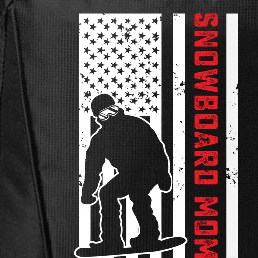 American Flag Snowboarding Mom Snowboarder Mama Snowboard Meaningful Gift City Backpack