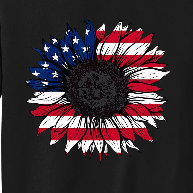 American Flag Sunflower 4th of July Independence USA Day Sweatshirt