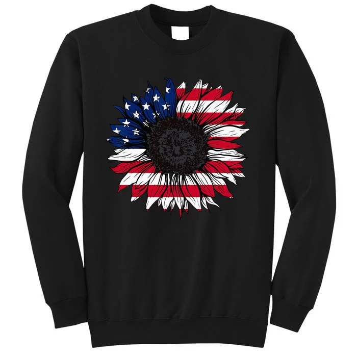 American Flag Sunflower 4th of July Independence USA Day Sweatshirt