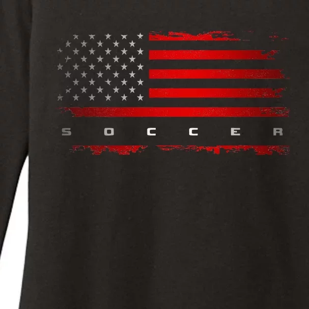 American Flag Soccer Apparel Soccer Womens CVC Long Sleeve Shirt