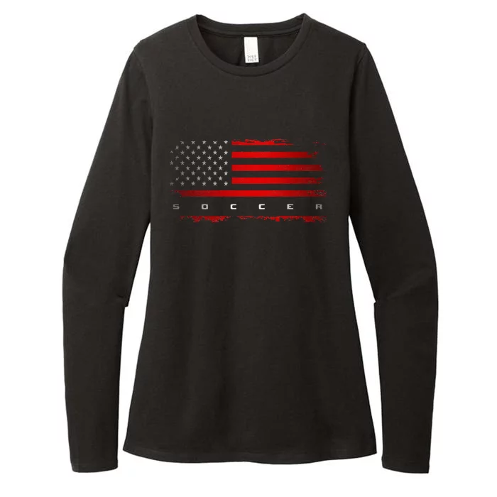 American Flag Soccer Apparel Soccer Womens CVC Long Sleeve Shirt