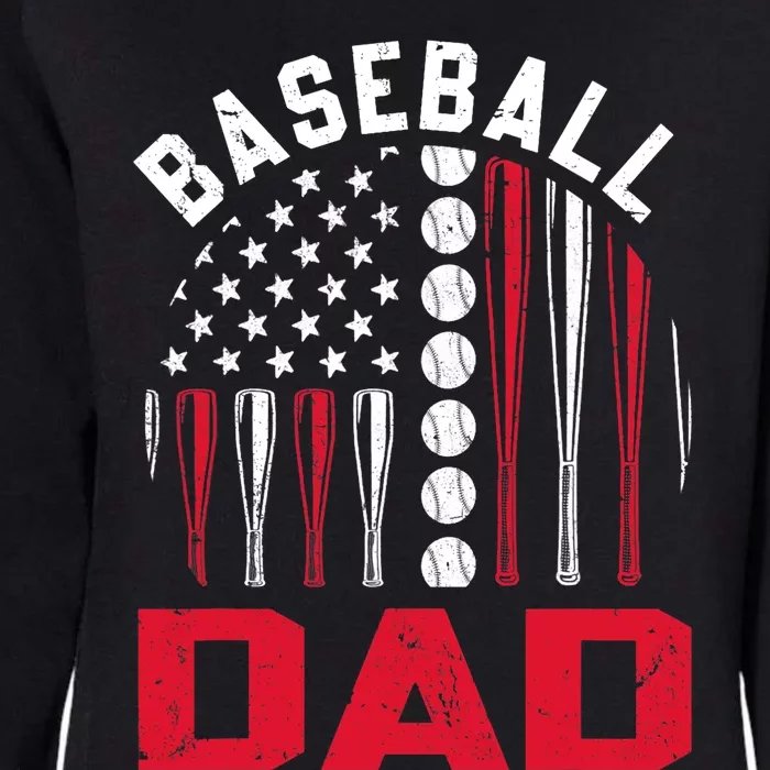 American Flag Softball Baseball Dad Gift Ball Father's Day Womens California Wash Sweatshirt