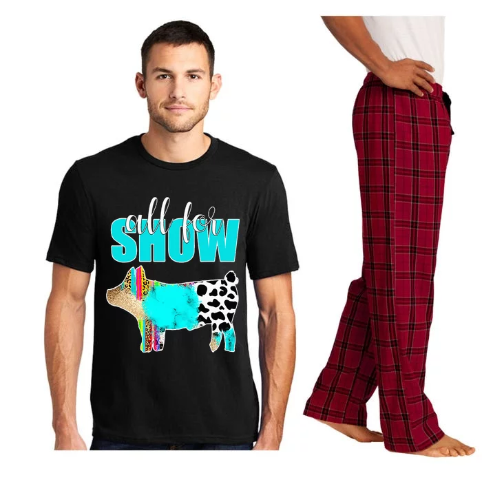 All For Show Livestock Pig Swine Cow Print Serape Turquoise Pajama Set