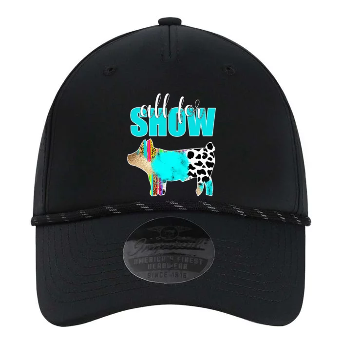 All For Show Livestock Pig Swine Cow Print Serape Turquoise Performance The Dyno Cap