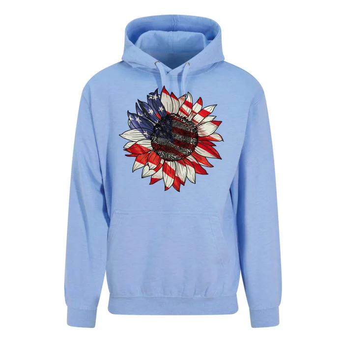 American Flag Sunflower 4th Of July Unisex Surf Hoodie