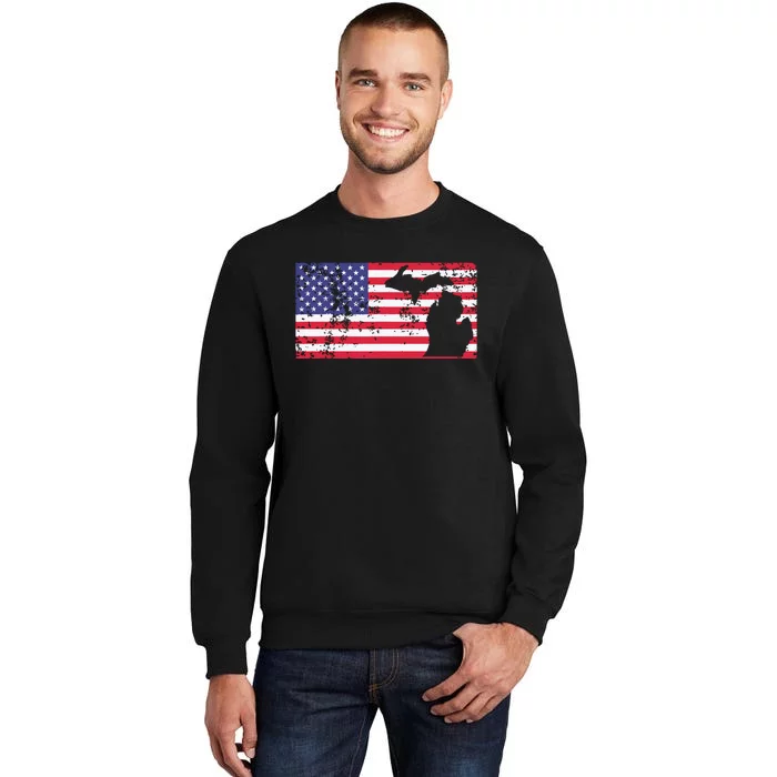 American Flag State Of Michigan Usa Fourth Of July Sweatshirt