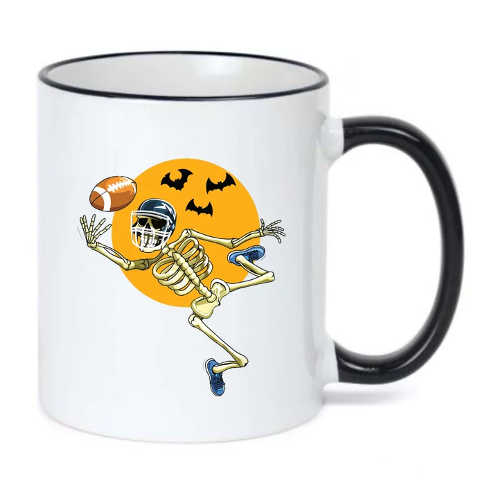 American Football Skeleton Halloween Boy Football Fan Black Color Changing Mug