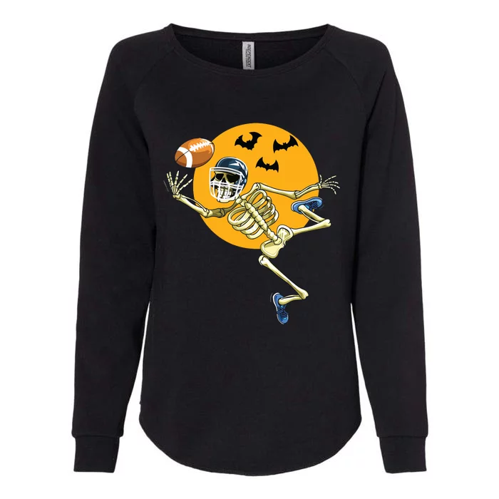 American Football Skeleton Halloween Boy Football Fan Womens California Wash Sweatshirt