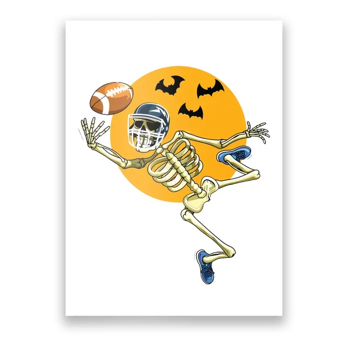 American Football Skeleton Halloween Boy Football Fan Poster