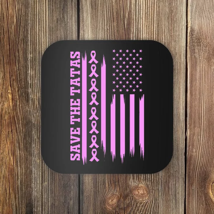 American Flag Save The Tatas Coaster