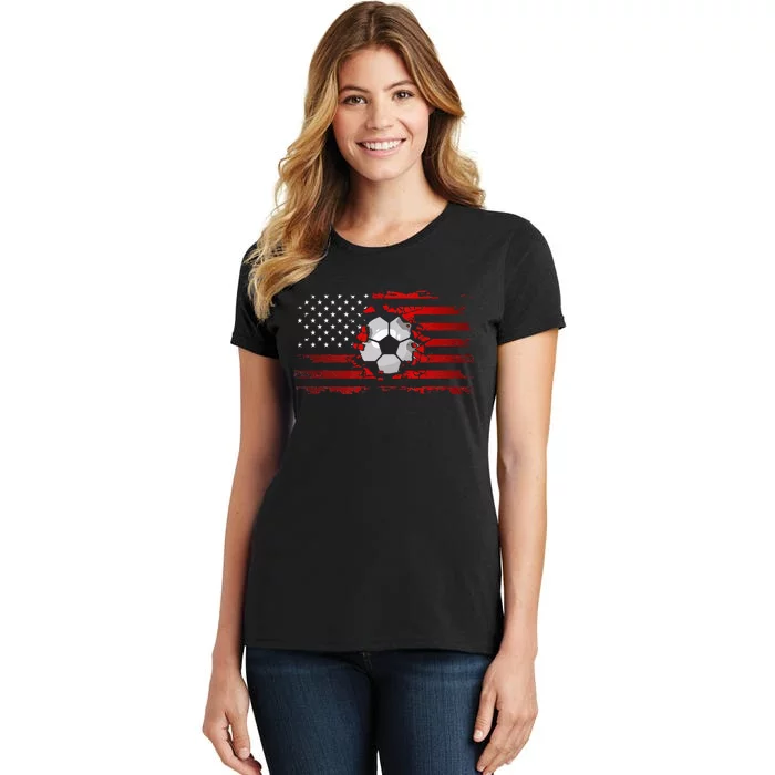 American Flag Soccer Apparel Soccer Women's T-Shirt