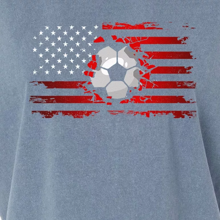 American Flag Soccer Apparel Soccer Garment-Dyed Women's Muscle Tee