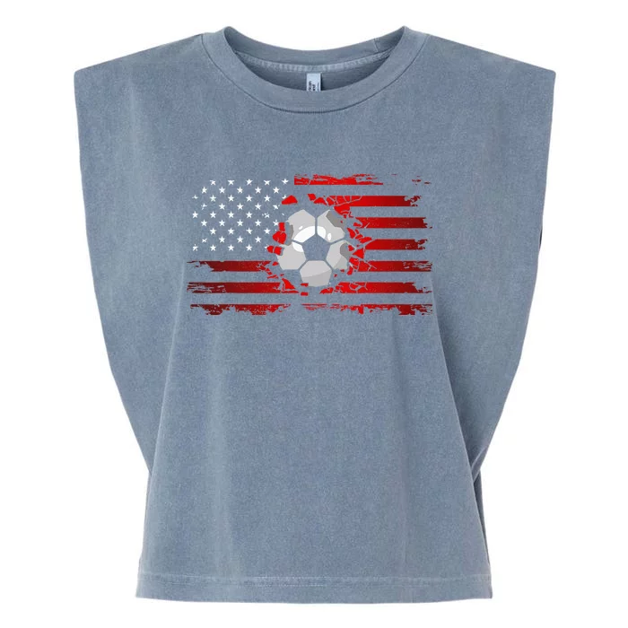 American Flag Soccer Apparel Soccer Garment-Dyed Women's Muscle Tee