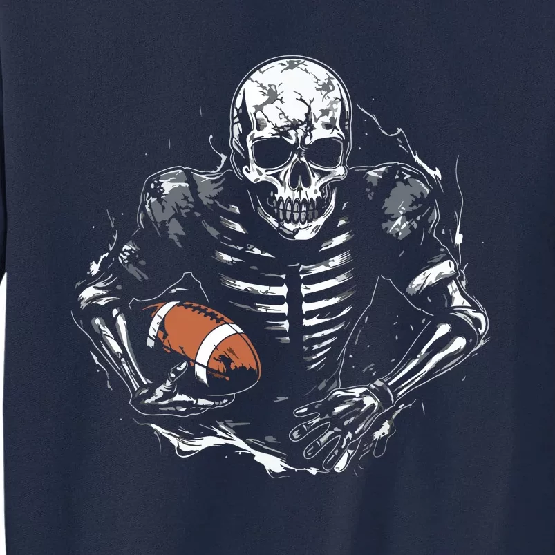 American Football Skeleton Football Player Halloween Spooky Tall Sweatshirt