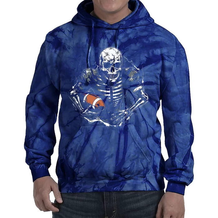 American Football Skeleton Football Player Halloween Spooky Tie Dye Hoodie