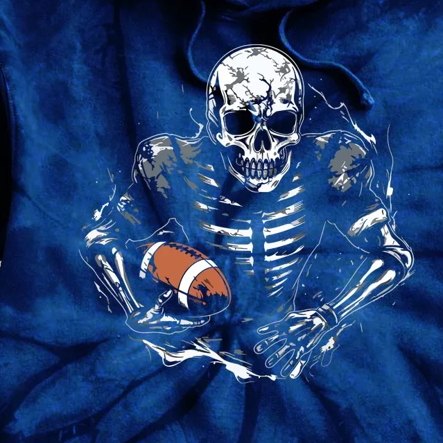 American Football Skeleton Football Player Halloween Spooky Tie Dye Hoodie