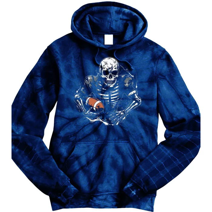 American Football Skeleton Football Player Halloween Spooky Tie Dye Hoodie