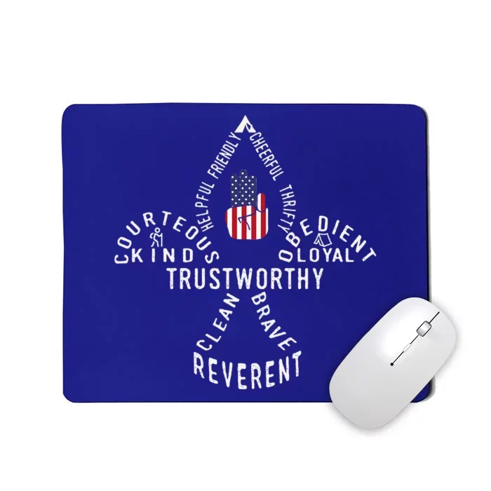 America Flag Scouting Law Mousepad