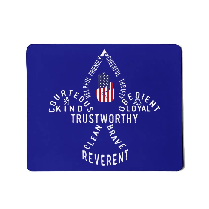 America Flag Scouting Law Mousepad