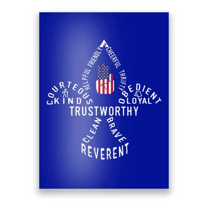 America Flag Scouting Law Poster