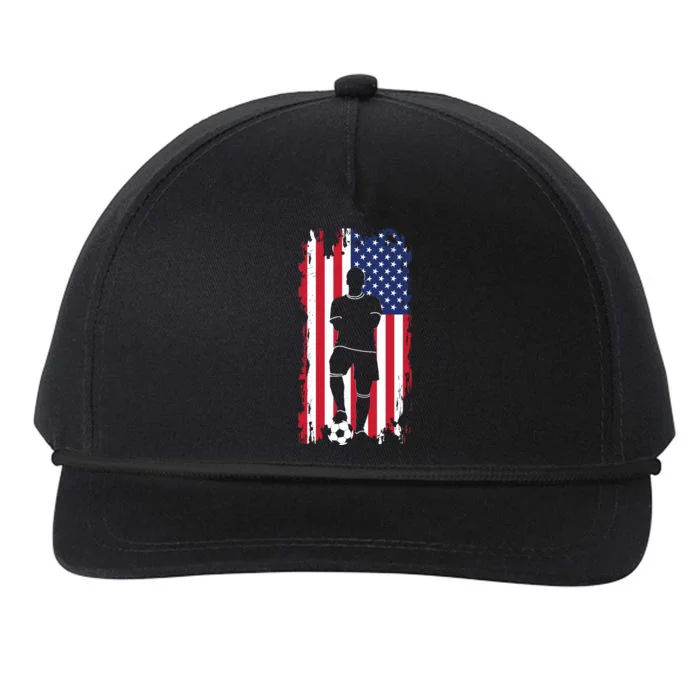 American Flag Soccer Soccer Snapback Five-Panel Rope Hat