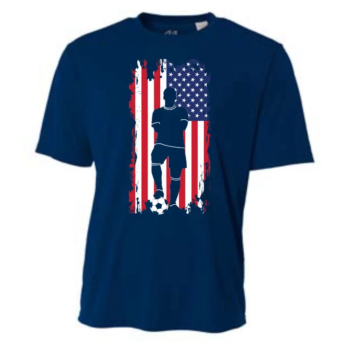 American Flag Soccer Soccer Cooling Performance Crew T-Shirt