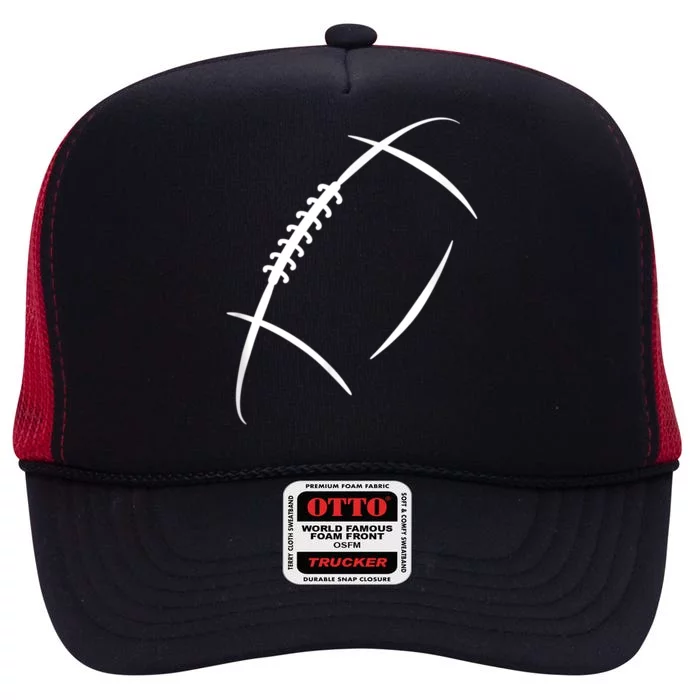 American Football Silhouette Football High Crown Mesh Trucker Hat