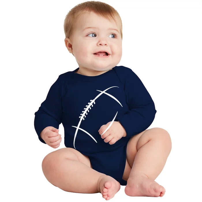 American Football Silhouette Football Baby Long Sleeve Bodysuit