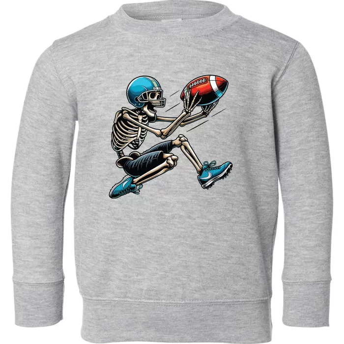 American Football Skeleton Halloween Boy Football Fan Toddler Sweatshirt