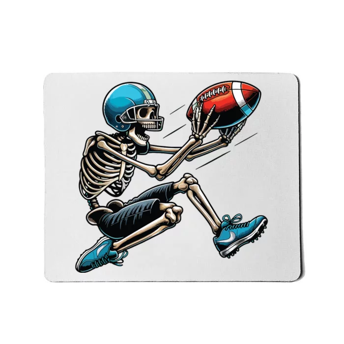 American Football Skeleton Halloween Boy Football Fan Mousepad