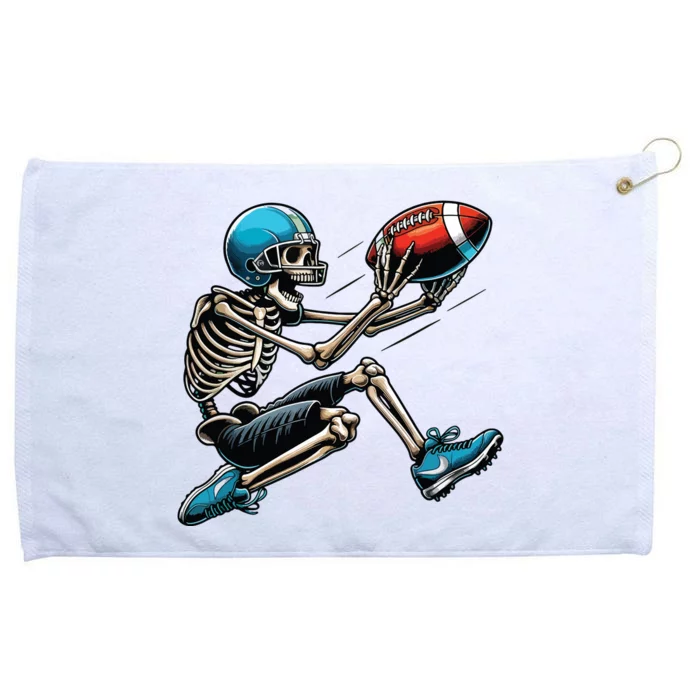 American Football Skeleton Halloween Boy Football Fan Grommeted Golf Towel