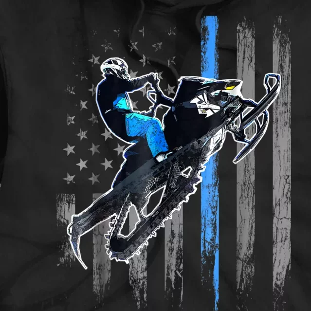 American Flag Snowmobile Shirt Men Snowmobile Riding Gift Tie Dye Hoodie