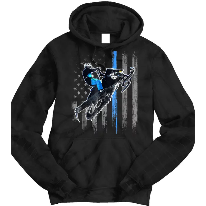 American Flag Snowmobile Shirt Men Snowmobile Riding Gift Tie Dye Hoodie