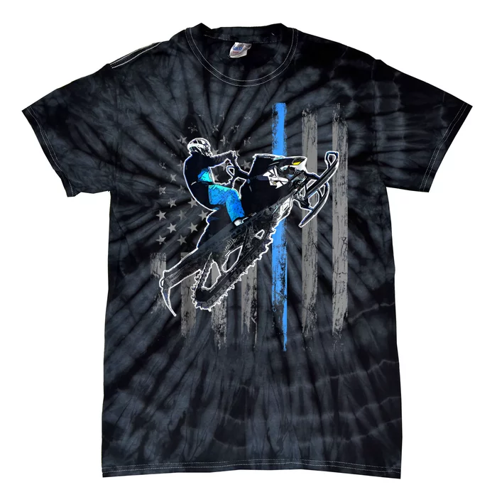 American Flag Snowmobile Shirt Men Snowmobile Riding Gift Tie-Dye T-Shirt