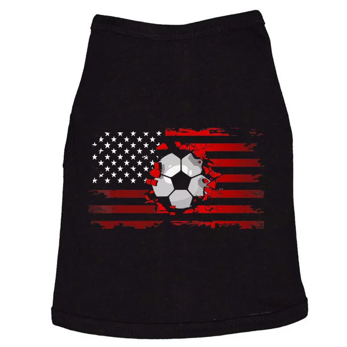 American Flag Soccer Soccer Doggie Tank