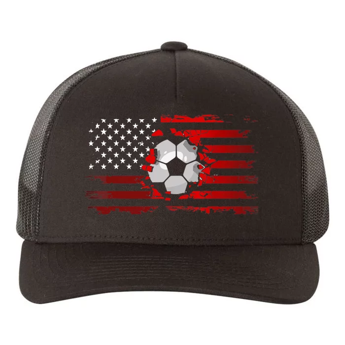 American Flag Soccer Soccer Yupoong Adult 5-Panel Trucker Hat