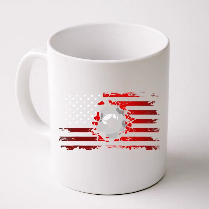 American Flag Soccer Soccer Front & Back Coffee Mug