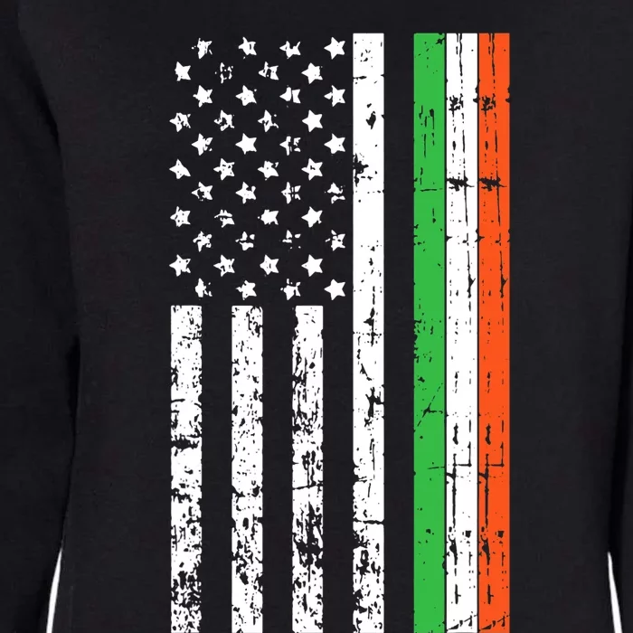 American Flag St Patricks Day Cool Ireland Clover Irish Gift Womens California Wash Sweatshirt