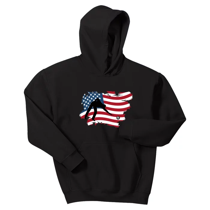 American Flag Snooker Billiards Lover Retro Billiards Dad Gift For Father's Day Kids Hoodie