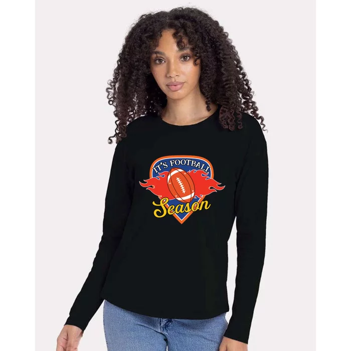 American Football Season Graphic Womens Cotton Relaxed Long Sleeve T-Shirt