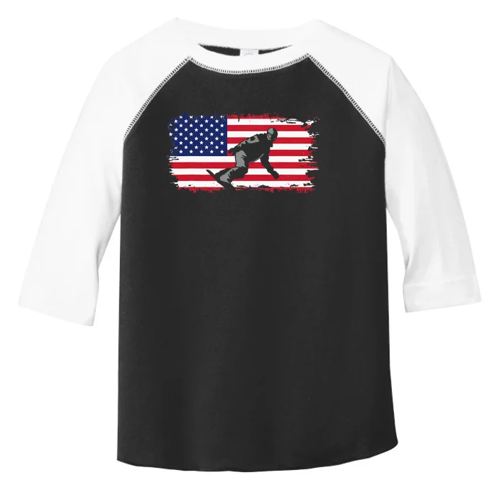 American Flag Snowboard Snowboarding Snowboard Toddler Fine Jersey T-Shirt