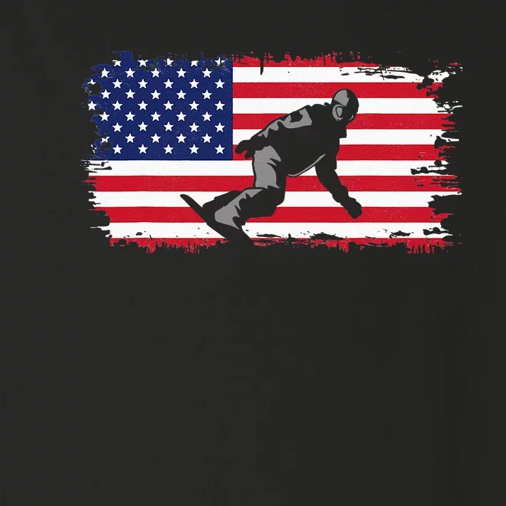 American Flag Snowboard Snowboarding Snowboard Toddler Long Sleeve Shirt