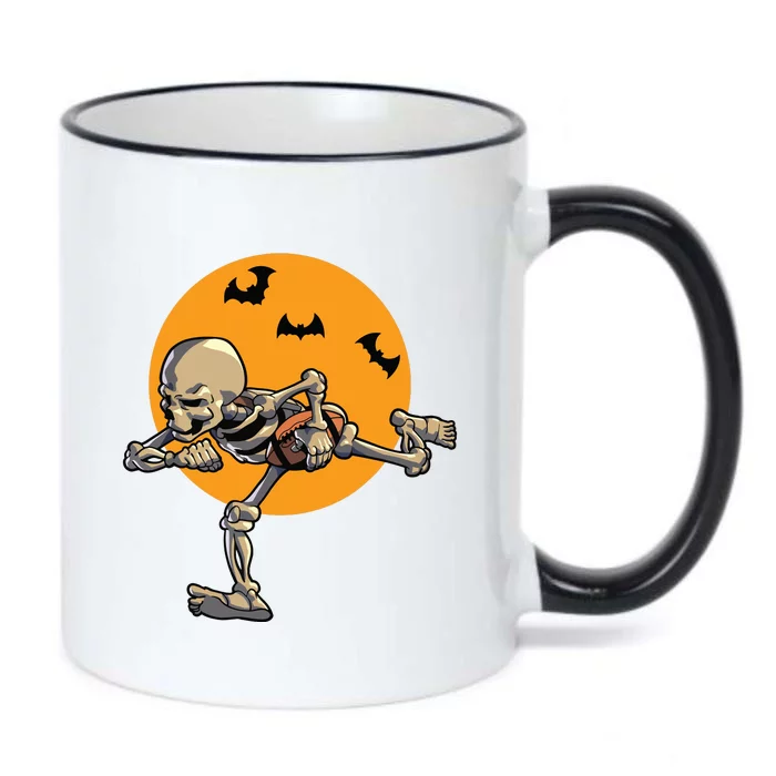 American Football Skeleton Halloween Boy Football Fan Black Color Changing Mug