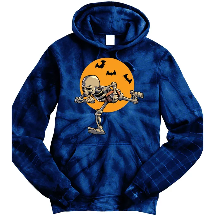 American Football Skeleton Halloween Boy Football Fan Tie Dye Hoodie