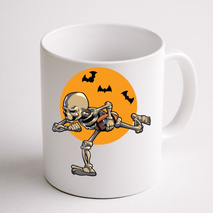 American Football Skeleton Halloween Boy Football Fan Front & Back Coffee Mug