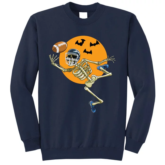 American Football Skeleton Halloween Boy Football Fan Tall Sweatshirt