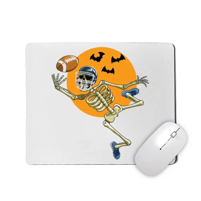 American Football Skeleton Halloween Boy Football Fan Mousepad