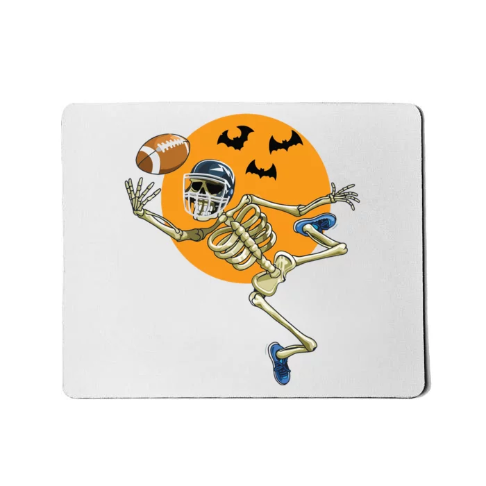 American Football Skeleton Halloween Boy Football Fan Mousepad