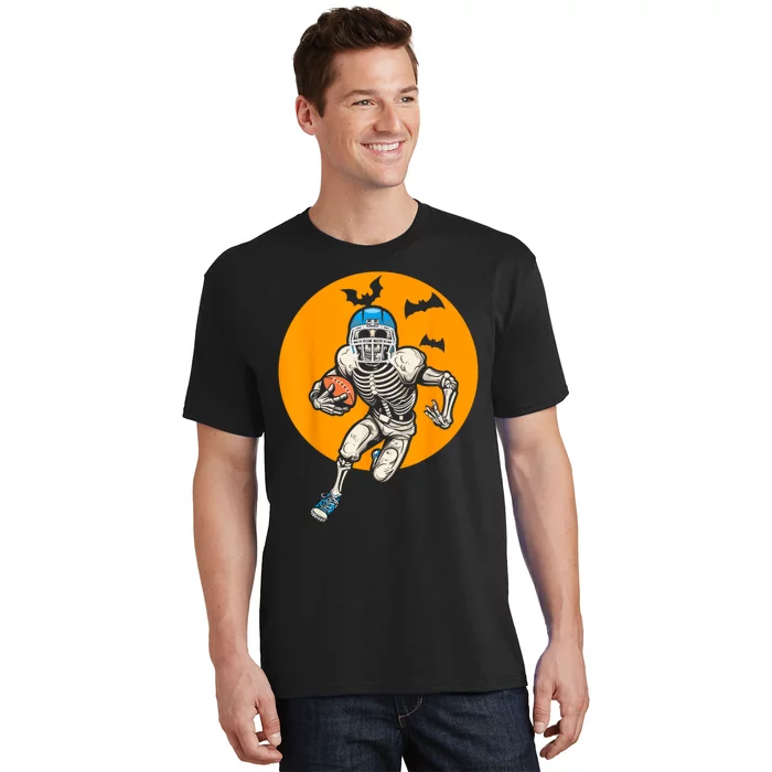 American Football Skeleton Halloween Football Fan T-Shirt