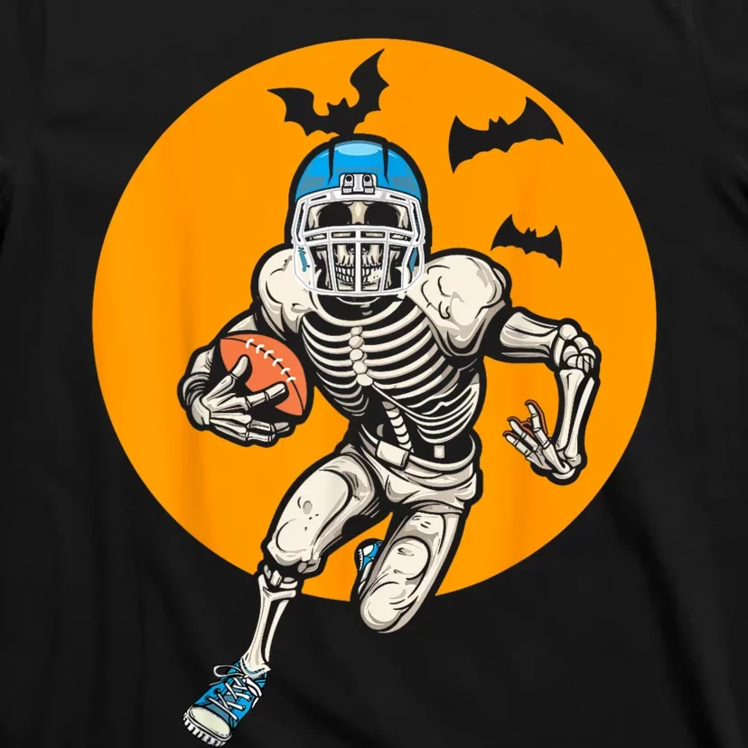 American Football Skeleton Halloween Football Fan T-Shirt